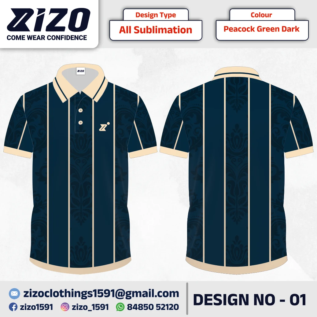 ZIZO sublimation jersey design shown from the front and back